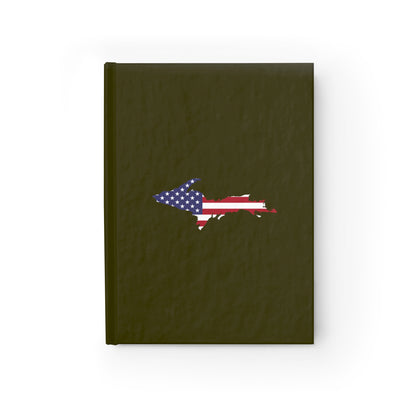 Michigan Upper Peninsula Blank Sketchbook (w/ UP USA Flag) | Military Green