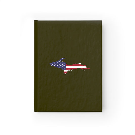 Michigan Upper Peninsula Blank Sketchbook (w/ UP USA Flag) | Military Green