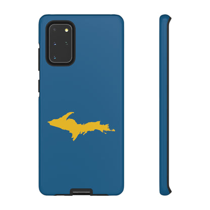 Michigan Upper Peninsula Tough Phone Case (Blueberry w/ Gold UP Outline) | Samsung & Pixel Android