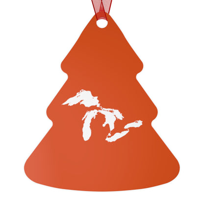 Great Lakes Christmas Ornament | Metal - Maple Leaf Orange