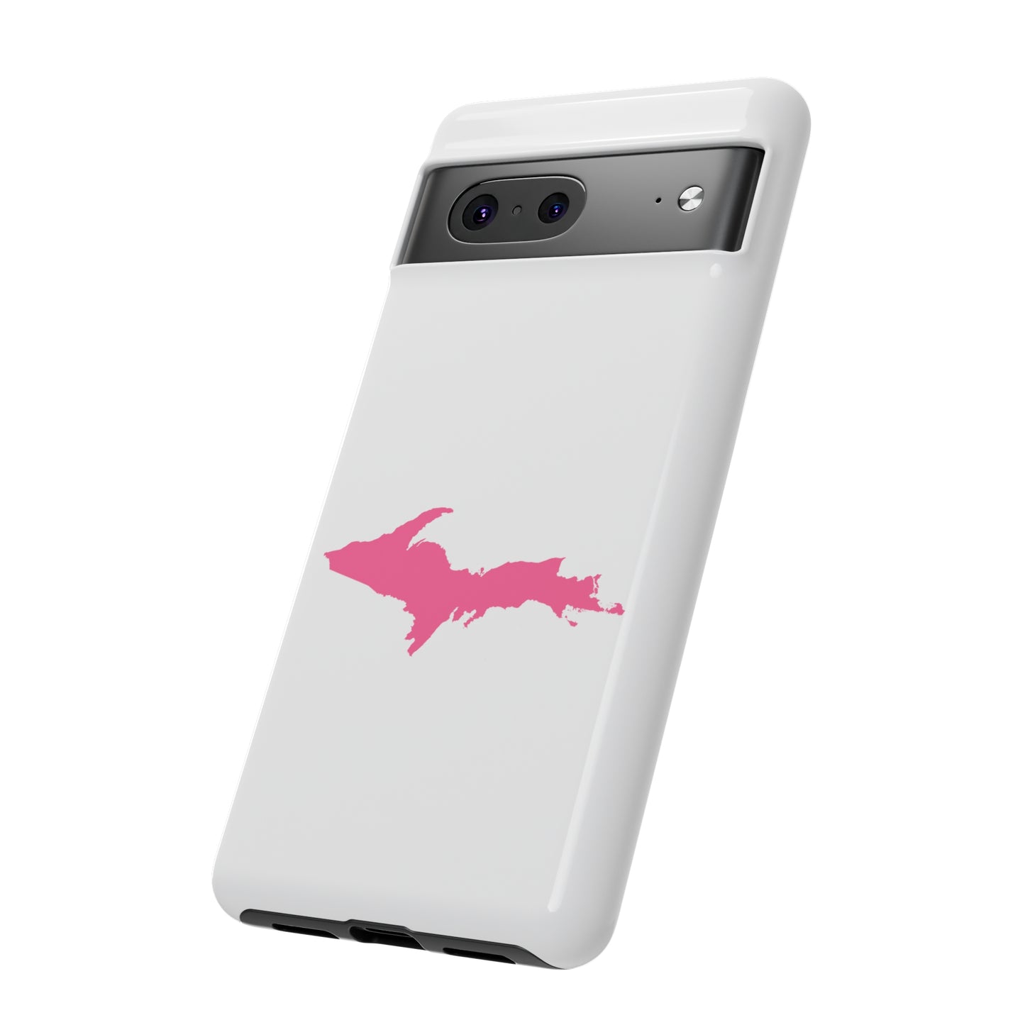 Michigan Upper Peninsula Tough Phone Case (w/ Pink UP Flag Outline) | Samsung & Pixel Android