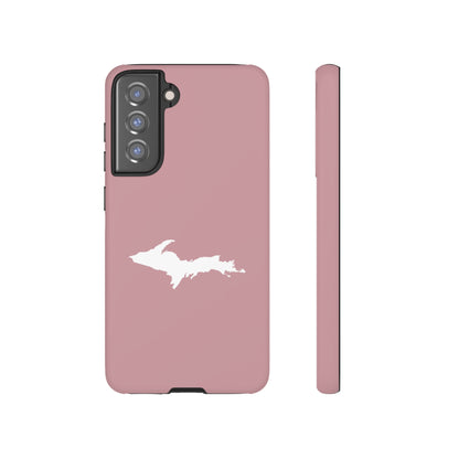 Michigan Upper Peninsula Tough Phone Case (Cherry Blossom Color w/ UP Outline) | Samsung & Pixel Android