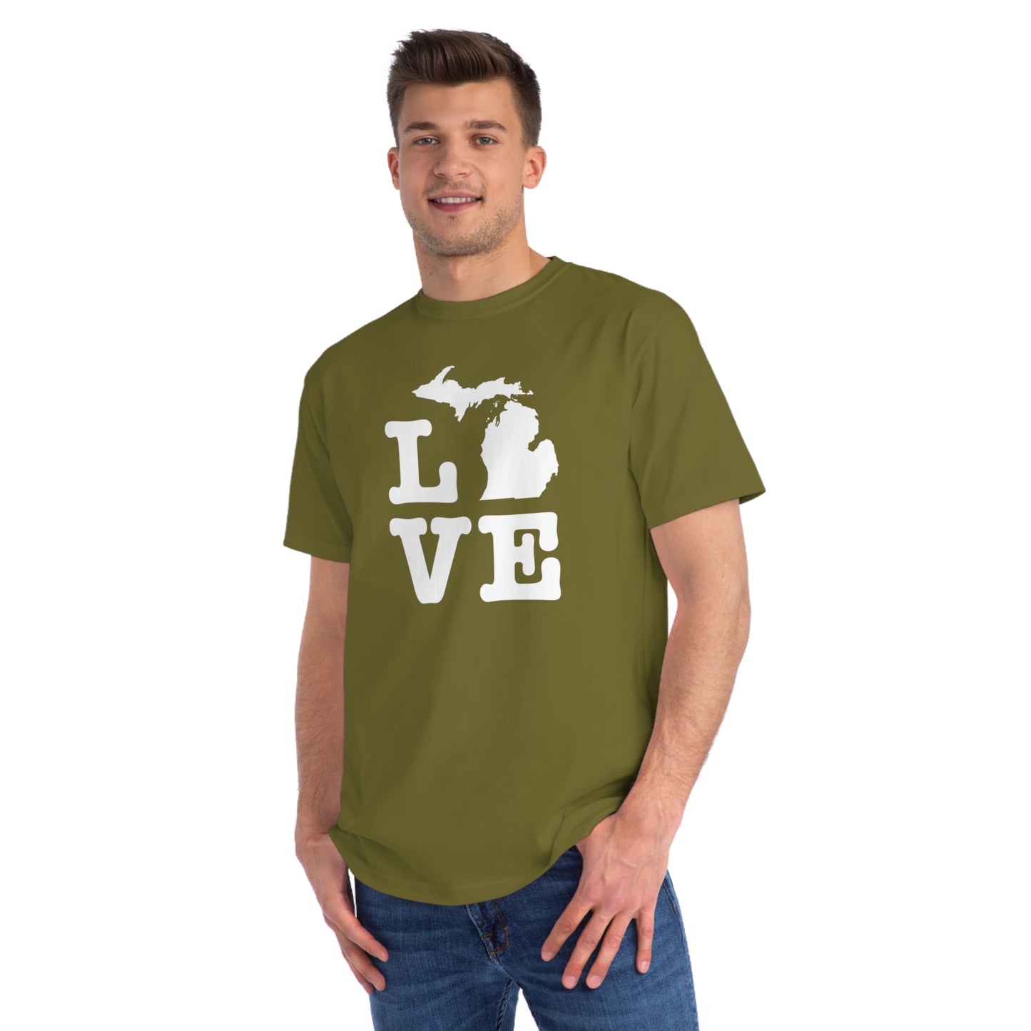 Michigan 'Love' T-Shirt (Typewriter Font) | Unisex Organic