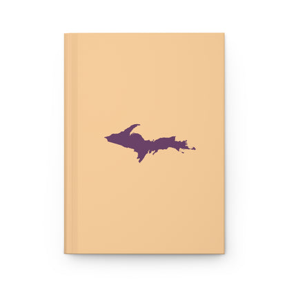 Michigan Upper Peninsula Hardcover Journal (Pale Apricot w/ Plum Outline) | Ruled - 150pgs