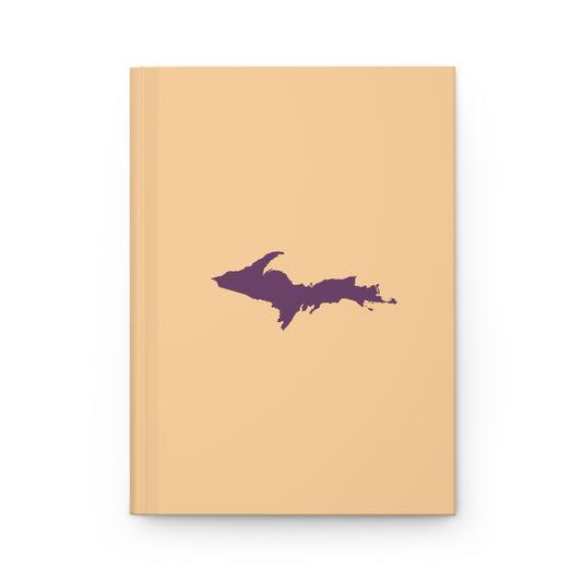 Michigan Upper Peninsula Hardcover Journal (Pale Apricot w/ Plum Outline) | Ruled - 150pgs