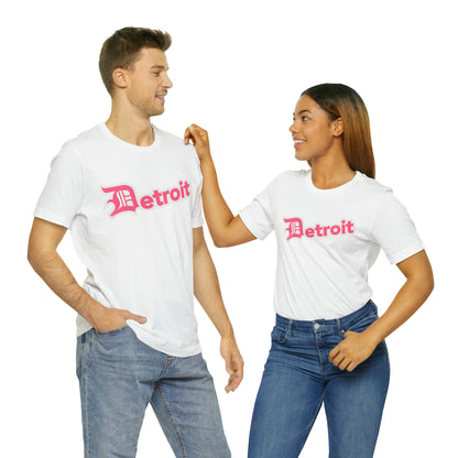 'Detroit' T-Shirt (Rhodochrosite Pink w/ Old English 'D') | Unisex Standard