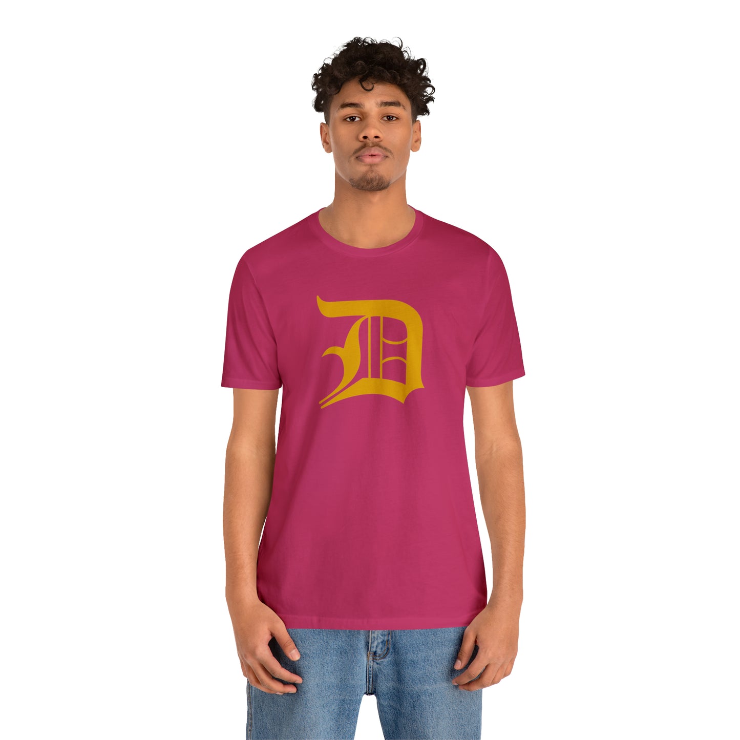 Detroit 'Old English D' T-Shirt (Gold) | Unisex Standard