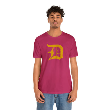 Detroit 'Old English D' T-Shirt (Gold) | Unisex Standard