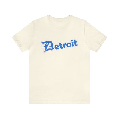 'Detroit' T-Shirt (Azure w/ Old English 'D') | Unisex Standard