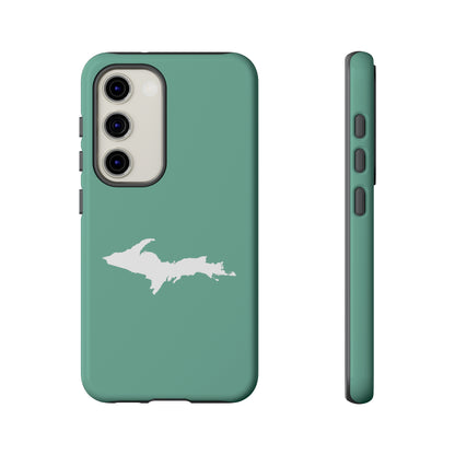 Michigan Upper Peninsula Tough Phone Case ('64 Metallic Mint Green w/ UP Outline) | Samsung & Pixel Android