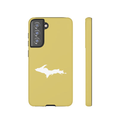 Michigan Upper Peninsula Tough Phone Case (Plum Yellow w/ UP Outline) | Samsung & Pixel Android