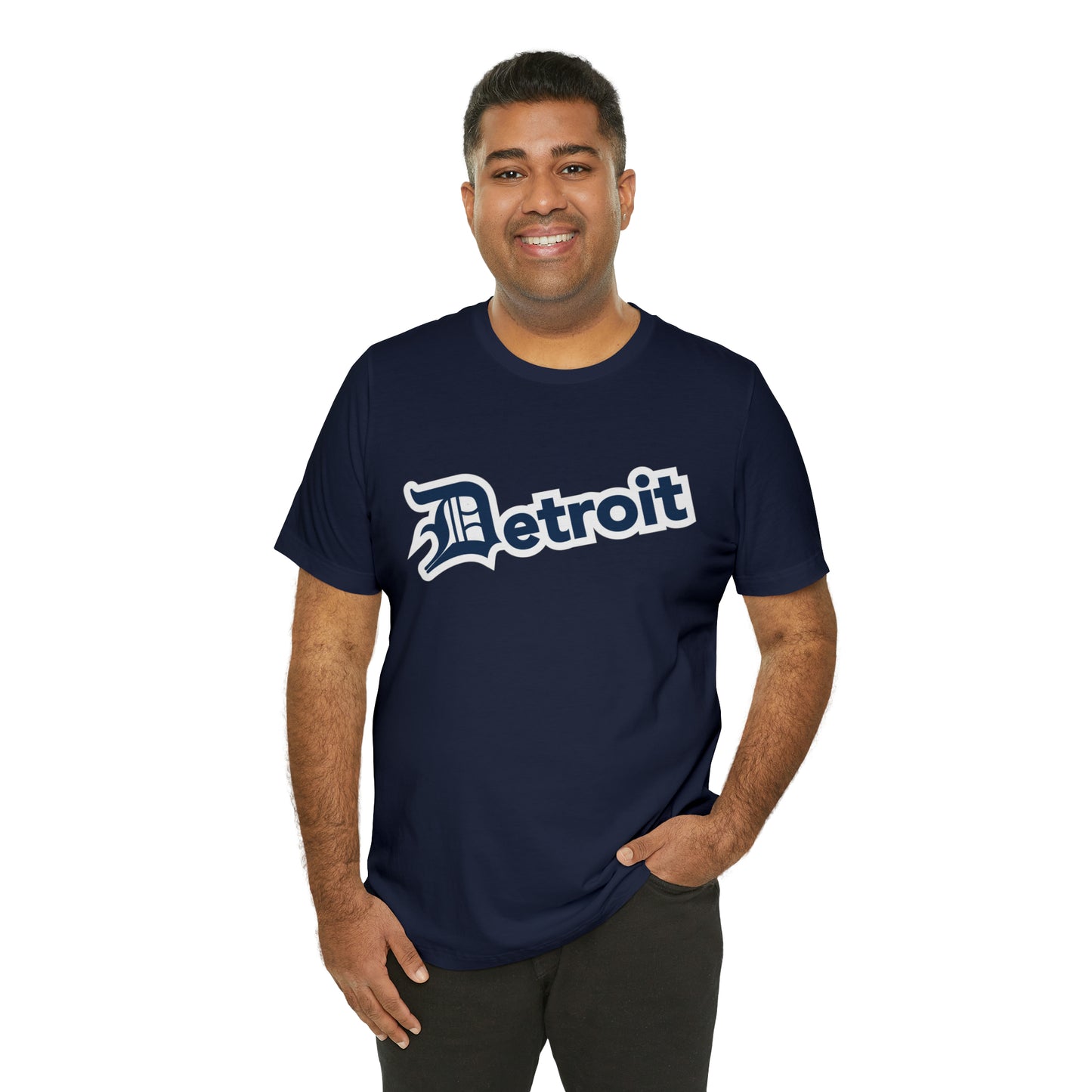 'Detroit' T-Shirt (Navy w/ Old English 'D') | Unisex Standard