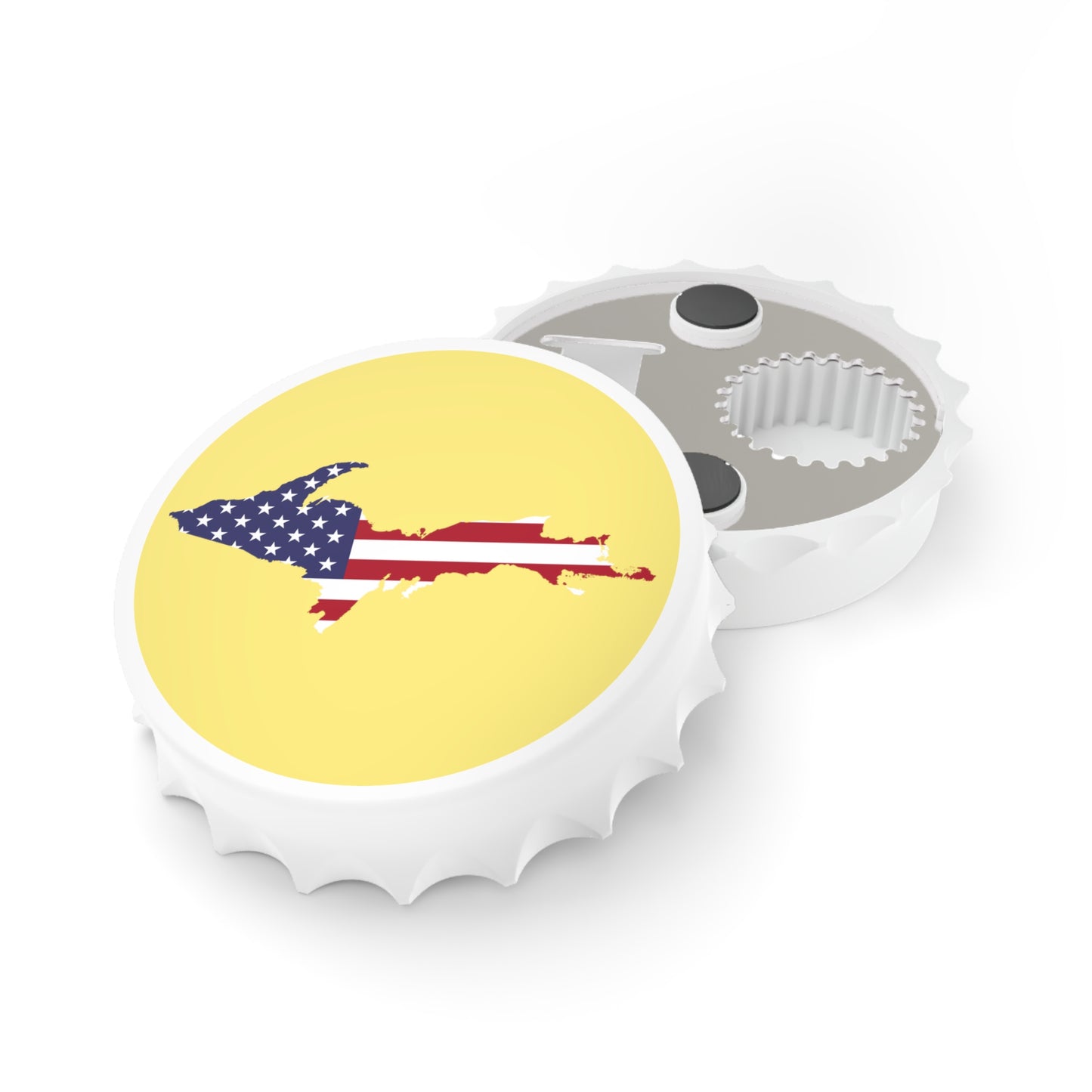 Michigan Upper Peninsula Bottle Opener (w/ UP USA Flag ) | Cherry Yellow