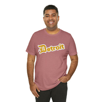 'Detroit' T-Shirt (Gold w/ Old English 'D') | Unisex Standard