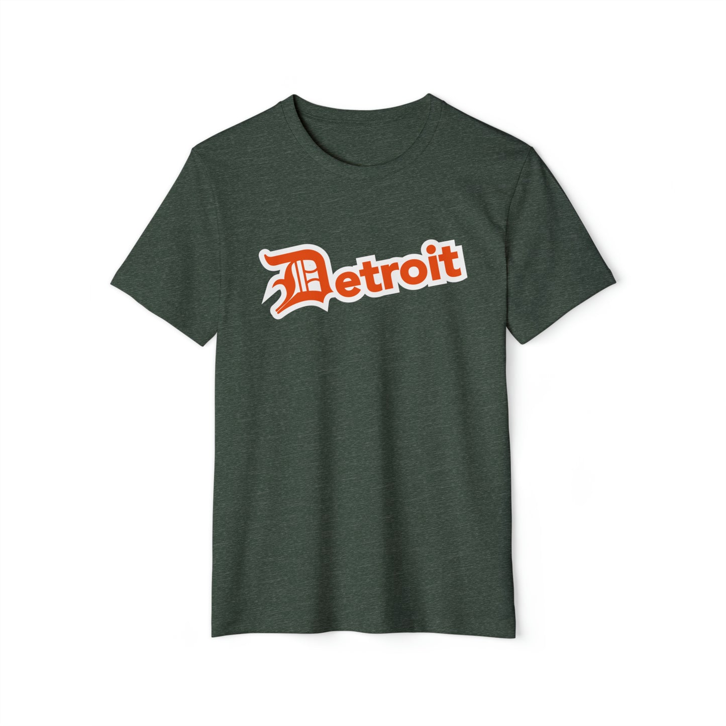 'Detroit' T-Shirt (Maple Leaf Orange Old English 'D') | Unisex Recycled Organic