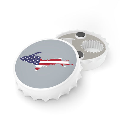 Michigan Upper Peninsula Bottle Opener (w/ UP USA Flag ) | Silver