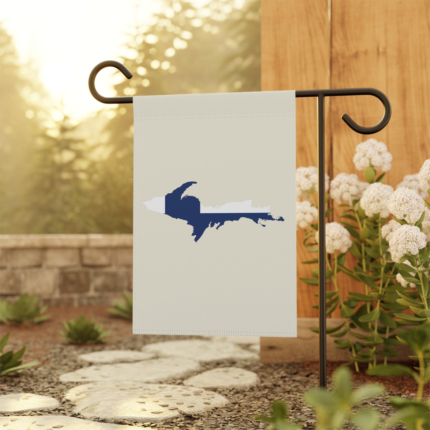 Michigan Upper Peninsula Home & Garden Flag (w/ UP Finland Flag) | Ivory White