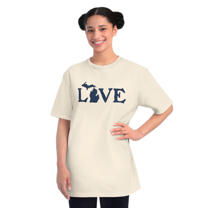 Michigan 'Love' T-Shirt (Woodcut Font) | Unisex Organic