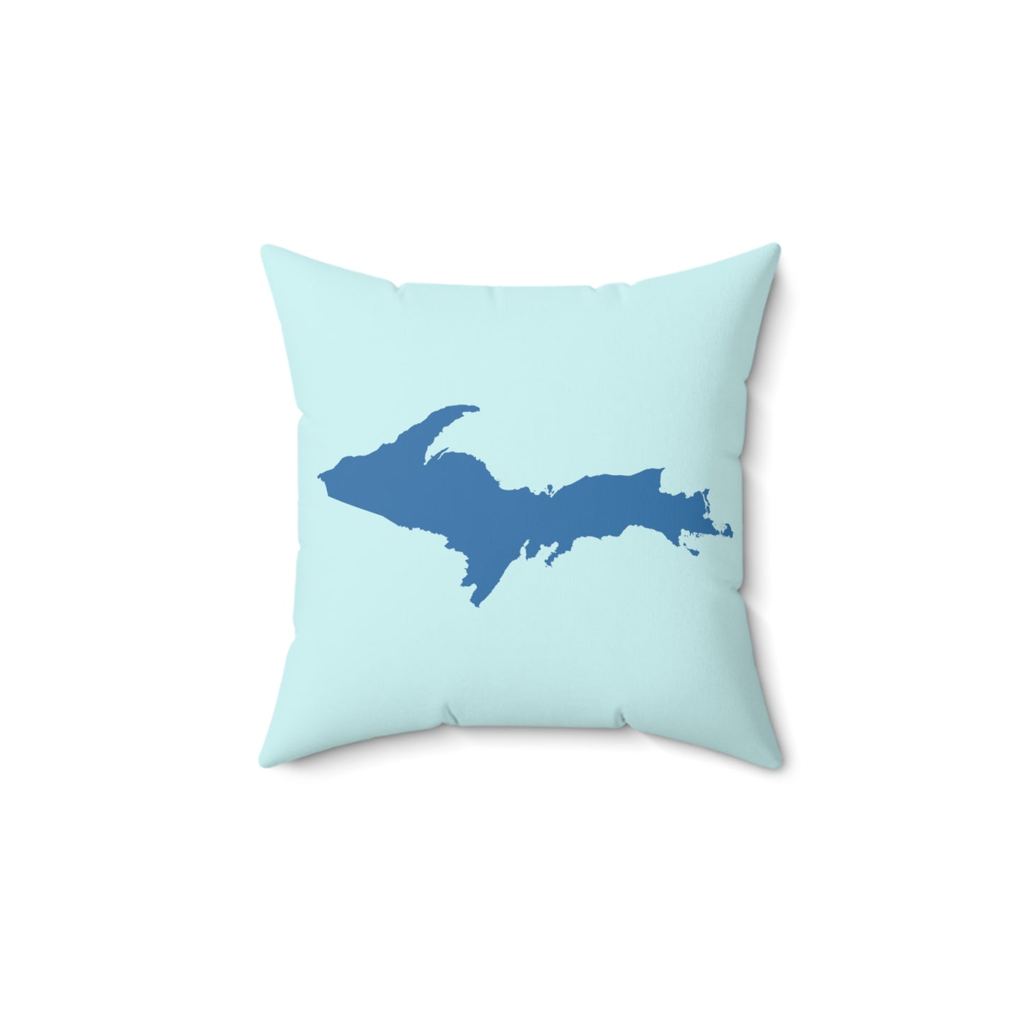 Michigan Upper Peninsula Accent Pillow (w/ UP Outline) | Cyan