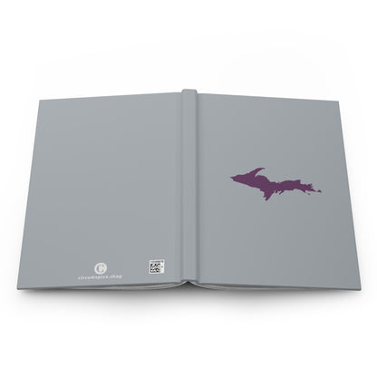 Michigan Upper Peninsula Hardcover Journal (Silver w/ Plum Outline) | Ruled - 150pgs