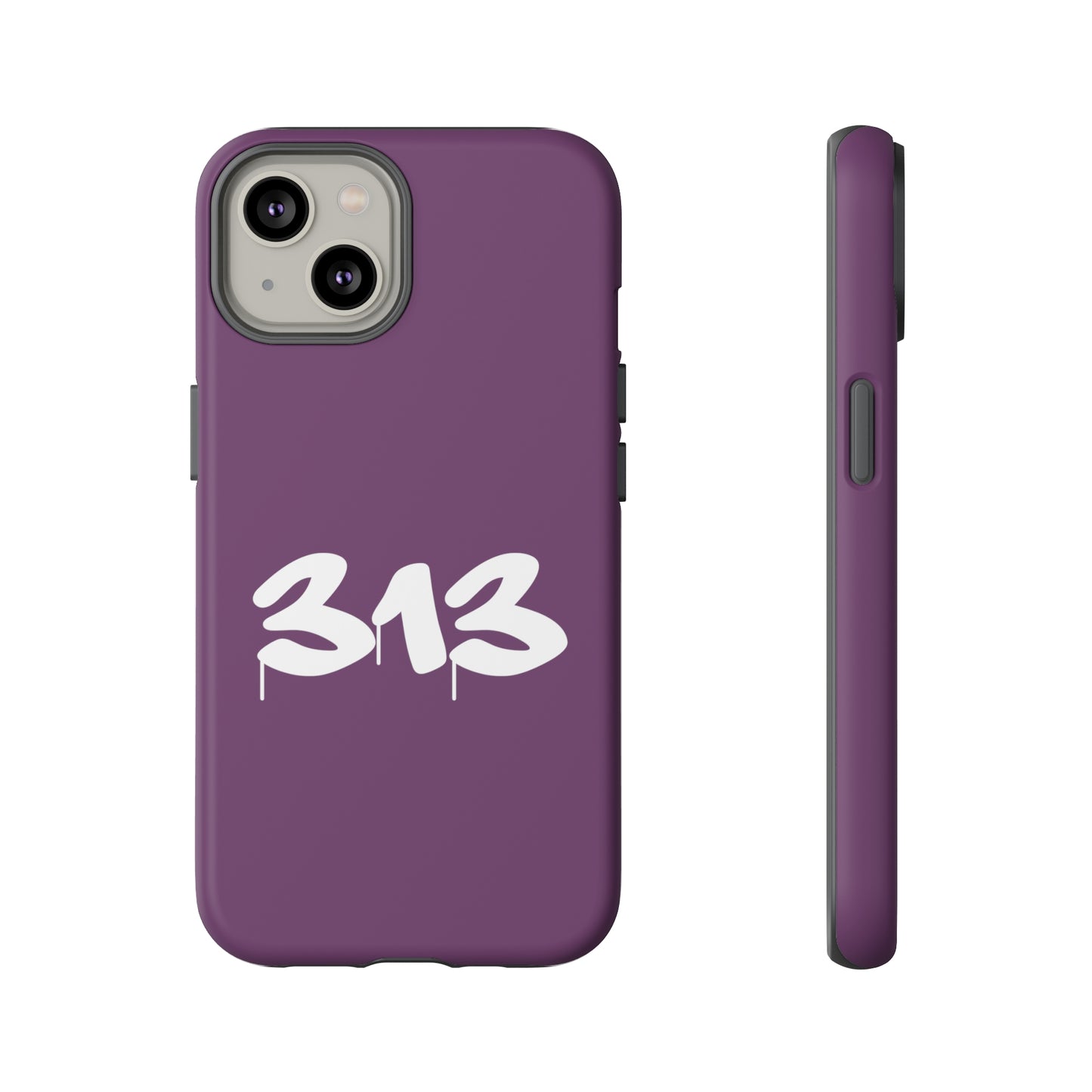 Detroit '313' Tough Phone Case (Plum Tag Font) | Apple iPhone