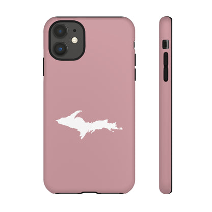 Michigan Upper Peninsula Tough Phone Case (Cherry Blossom Pink w/ UP Outline) | Apple iPhone