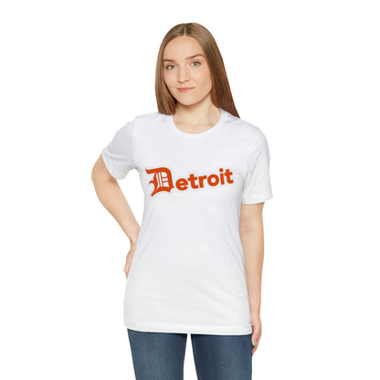 'Detroit' T-Shirt (Maple Leaf Orange w/ Old English 'D') | Unisex Standard