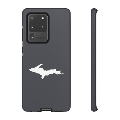 Michigan Upper Peninsula Tough Phone Case (Iron Ore Grey w/ UP Outline) | Samsung & Pixel Android