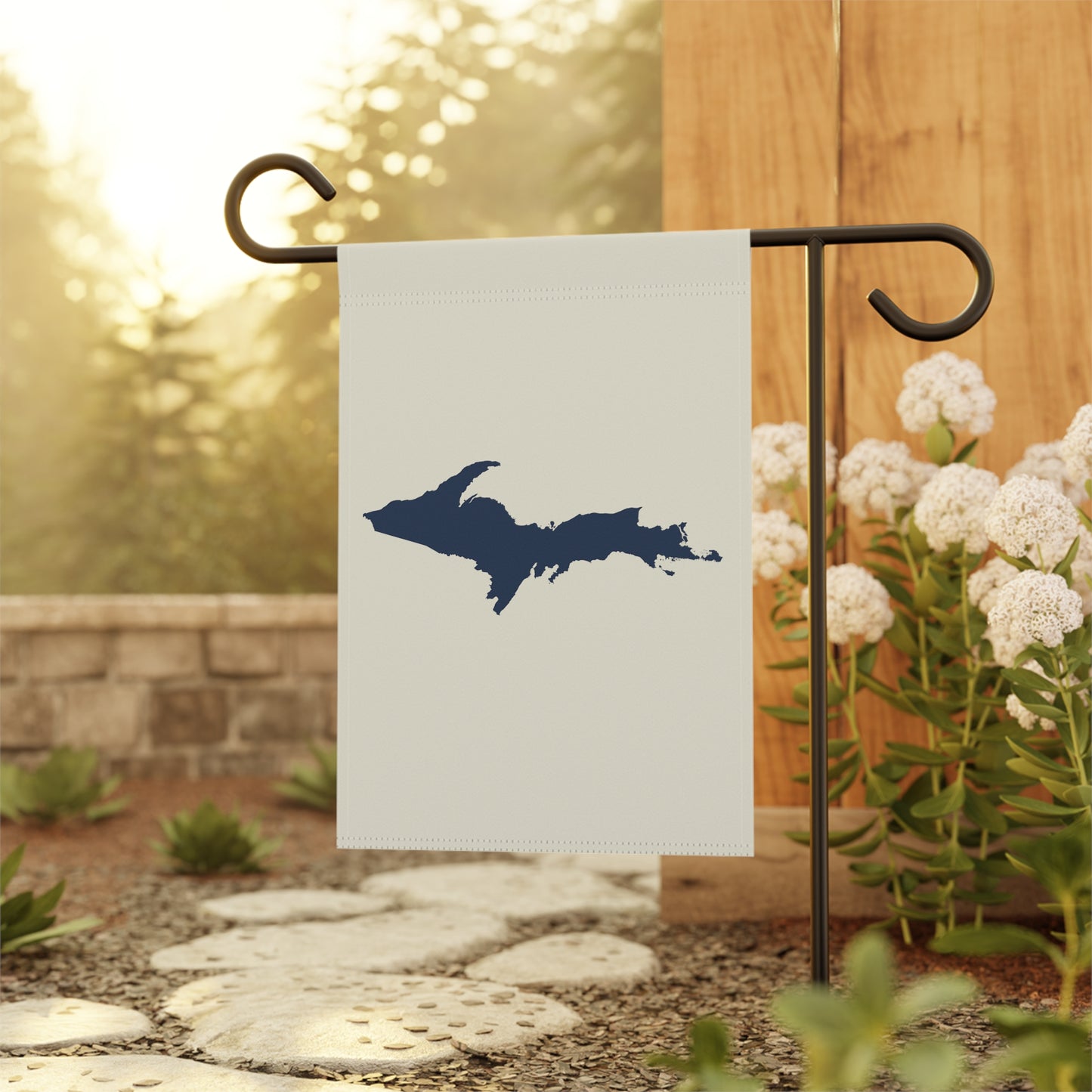 Michigan Upper Peninsula Home & Garden Flag (w/ UP Outline) | Ivory White