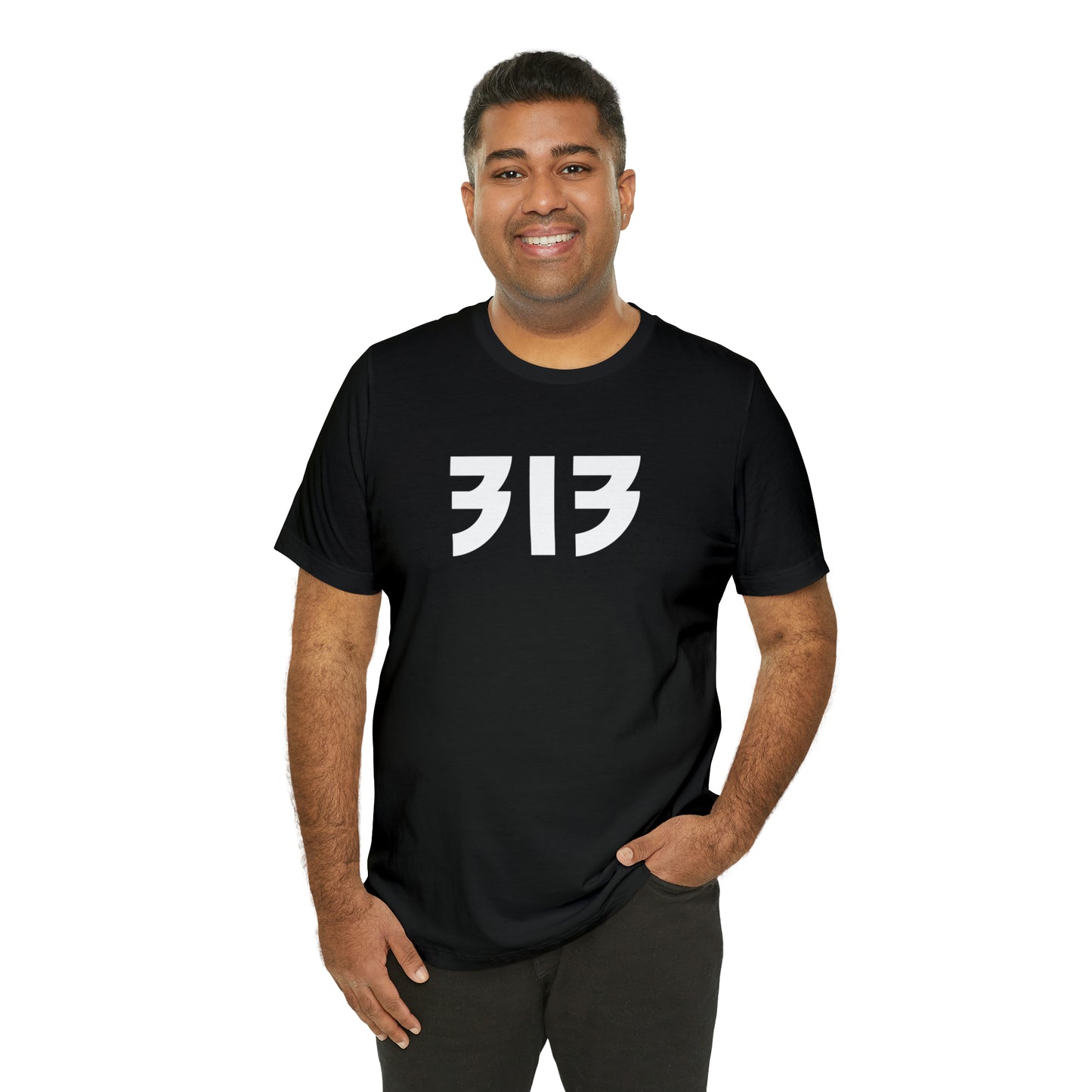 Detroit '313' T-Shirt (80s Glam Rock Font) | Unisex Standard Fit