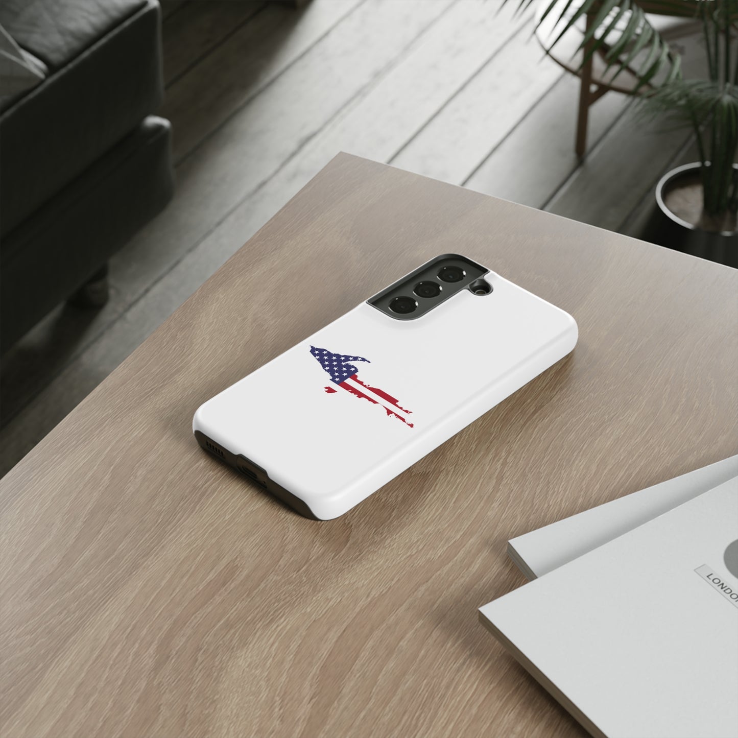 Michigan Upper Peninsula Tough Phone Case (w/ UP USA Flag Outline) | Samsung & Pixel Android