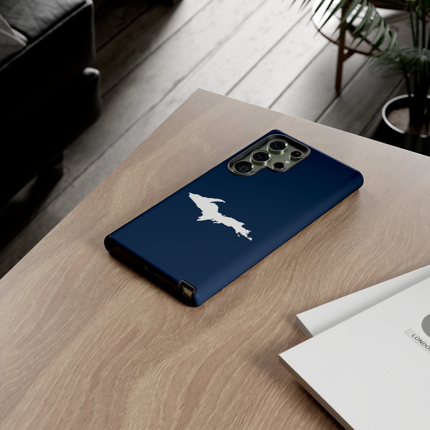 Michigan Upper Peninsula Tough Phone Case (Navy w/ White UP Outline) | Samsung & Pixel Android