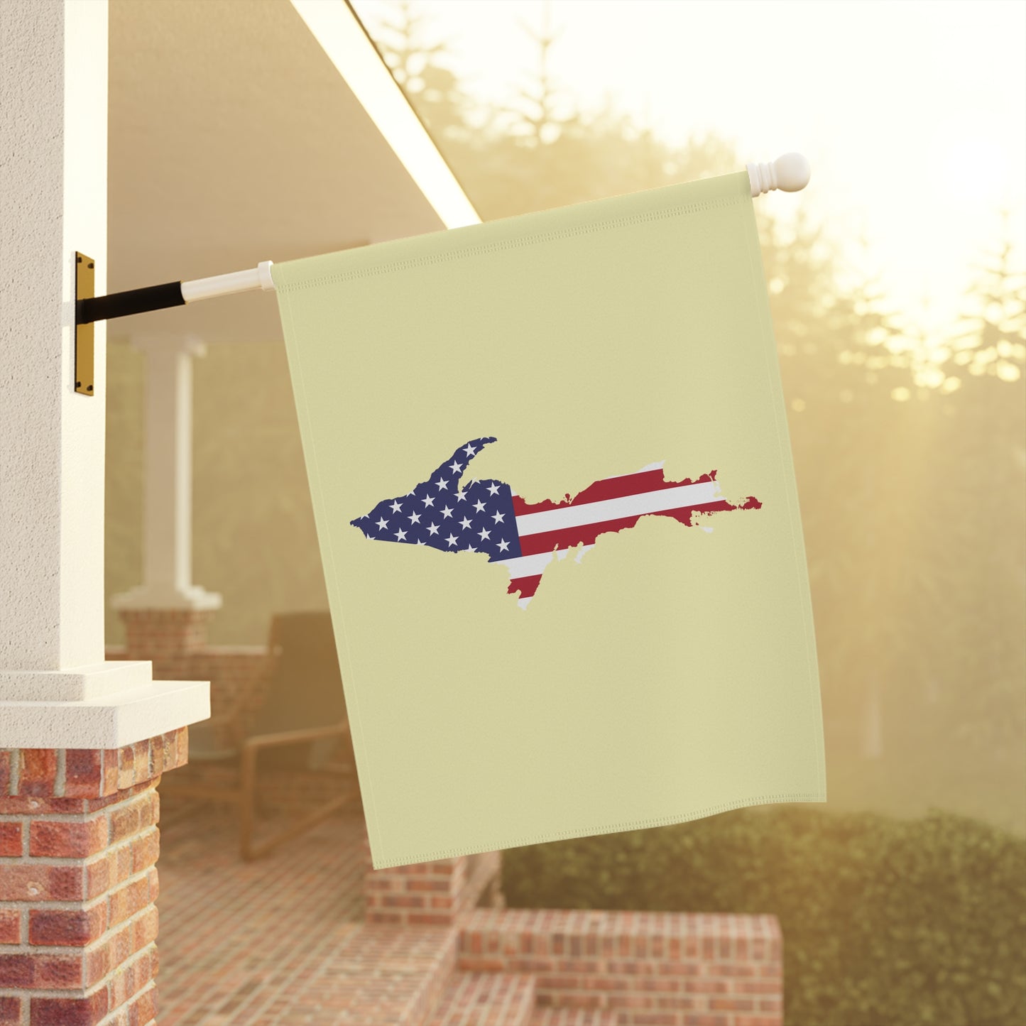 Michigan Upper Peninsula Home & Garden Flag (w/ UP USA Flag) | Canary Yellow