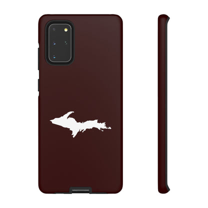 Michigan Upper Peninsula Tough Phone Case (Cherrywood Color w/ UP Outline) | Samsung & Pixel Android