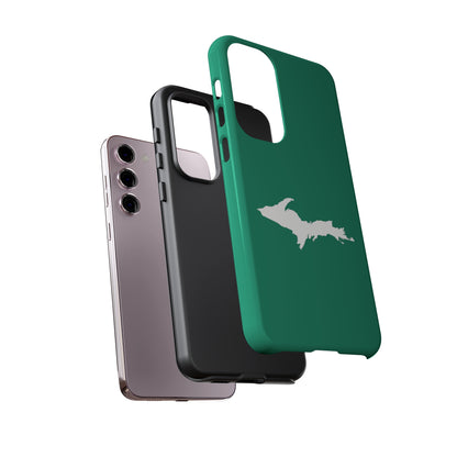 Michigan Upper Peninsula Tough Phone Case (Emerald Green w/ UP Outline) | Samsung & Pixel Android