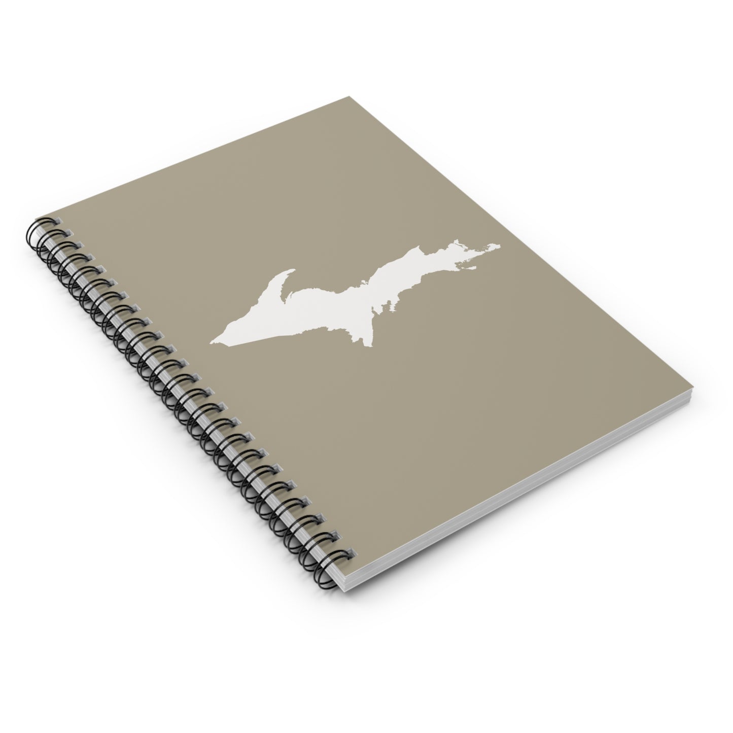 Michigan Upper Peninsula Spiral Notebook (w/ UP Outline) | Petoskey Stone Beige