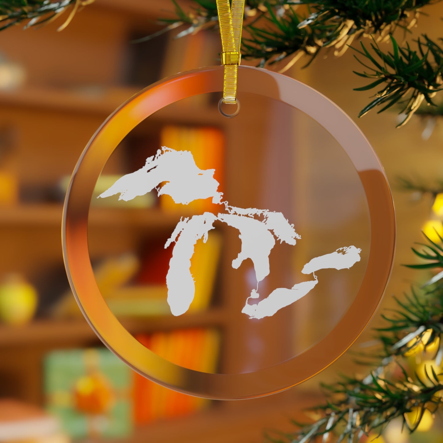 Great Lakes Christmas Ornament | Clear Glass - Platinum