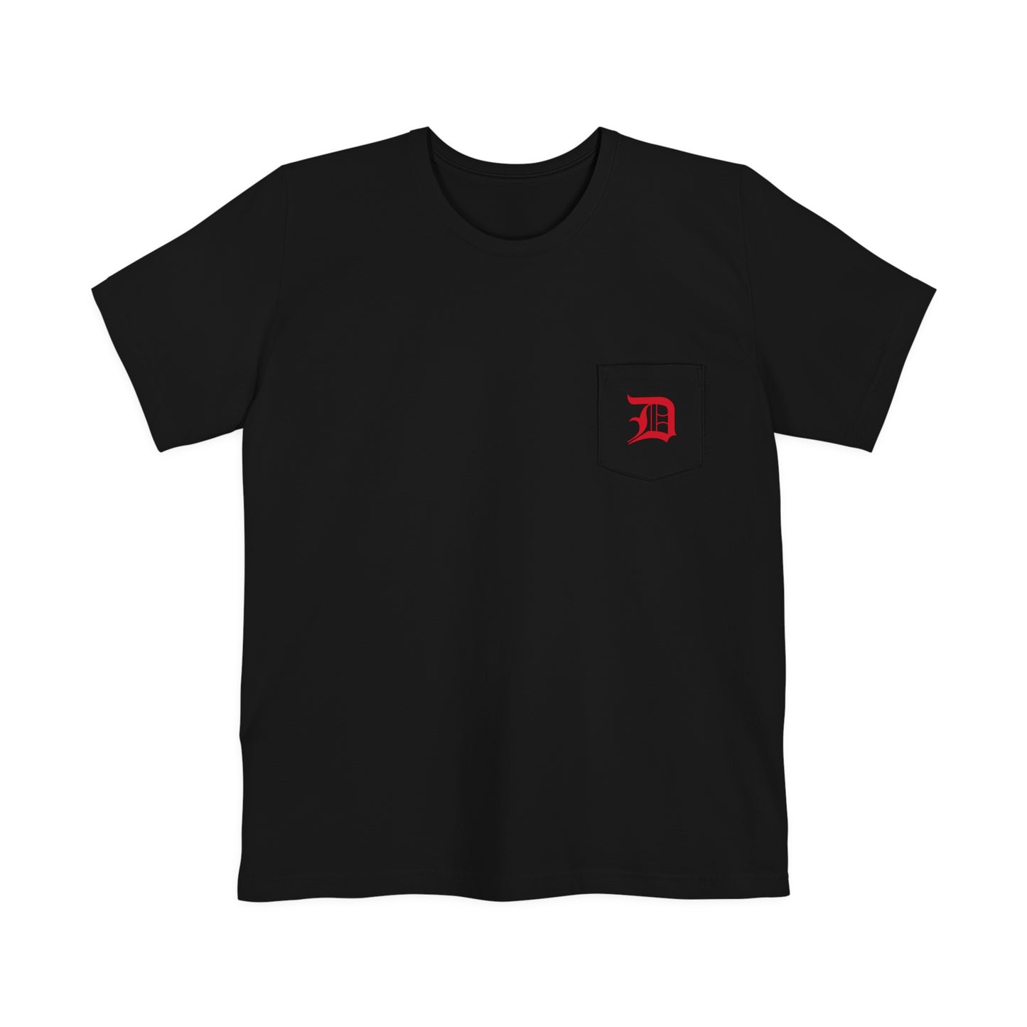 Detroit 'Old English D' Pocket T-Shirt (Aliform Red) | Unisex Standard