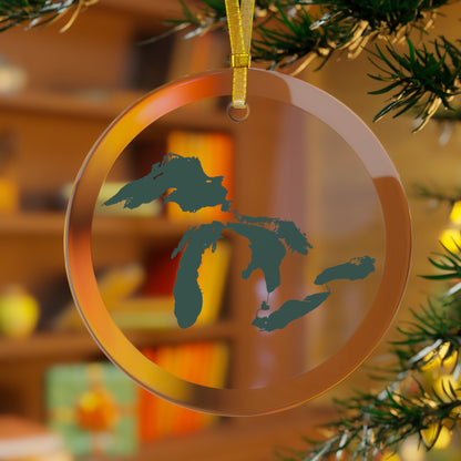 Great Lakes Christmas Ornament | Clear Glass - Laconic Green