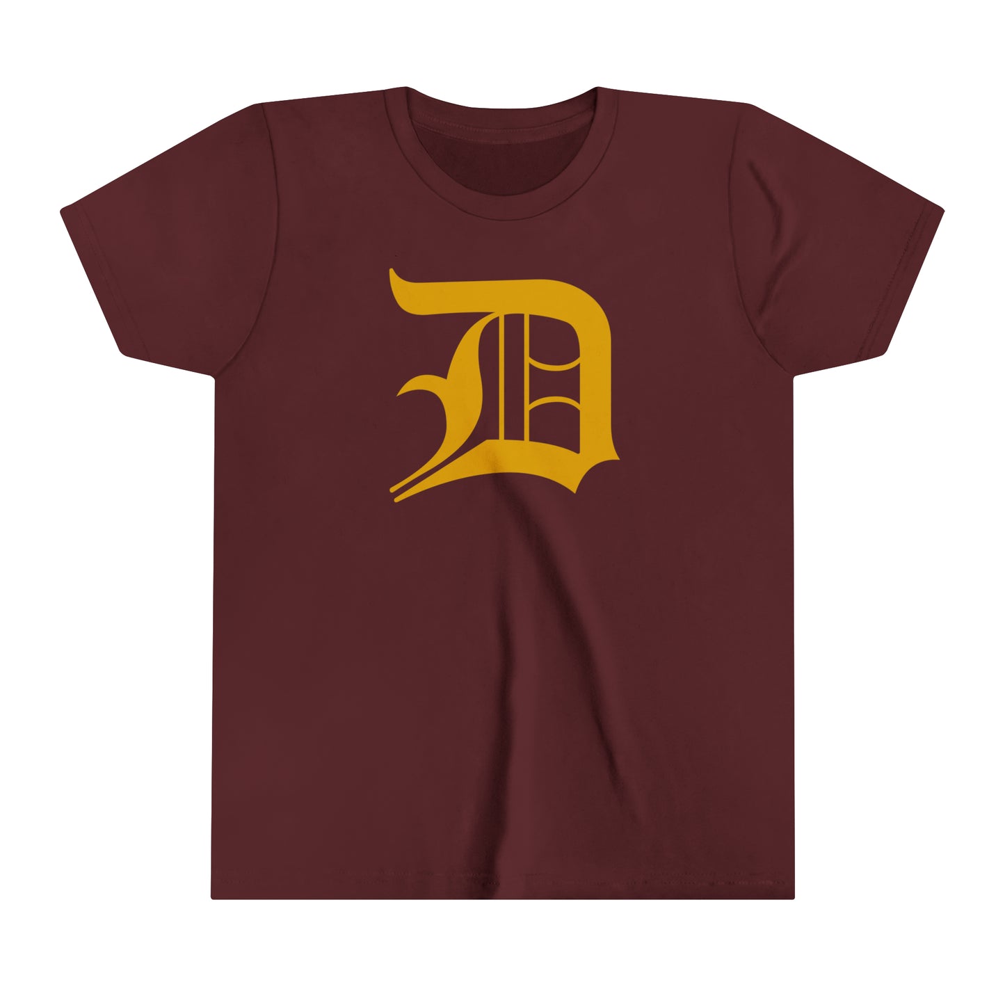 Detroit 'Old English D' T-Shirt (Gold) | Youth Short Sleeve