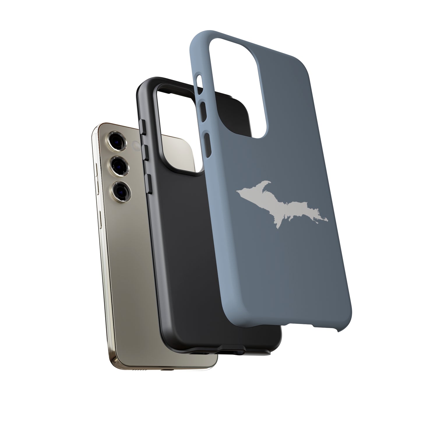 Michigan Upper Peninsula Tough Phone Case (B-24 Liberator Grey w/ UP Outline) | Samsung & Pixel Android