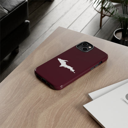 Michigan Upper Peninsula Tough Phone Case (Old Mission Burgundy w/ UP Outline) | Apple iPhone