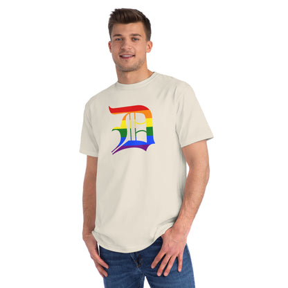 Detroit 'Old English D' T-Shirt (Rainbow Pride Edition) | Unisex Organic