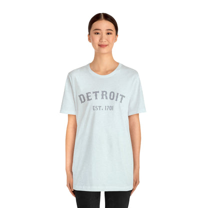 Detroit EST. 1701' T-Shirt (Silver Ballpark Font) | Unisex Standard