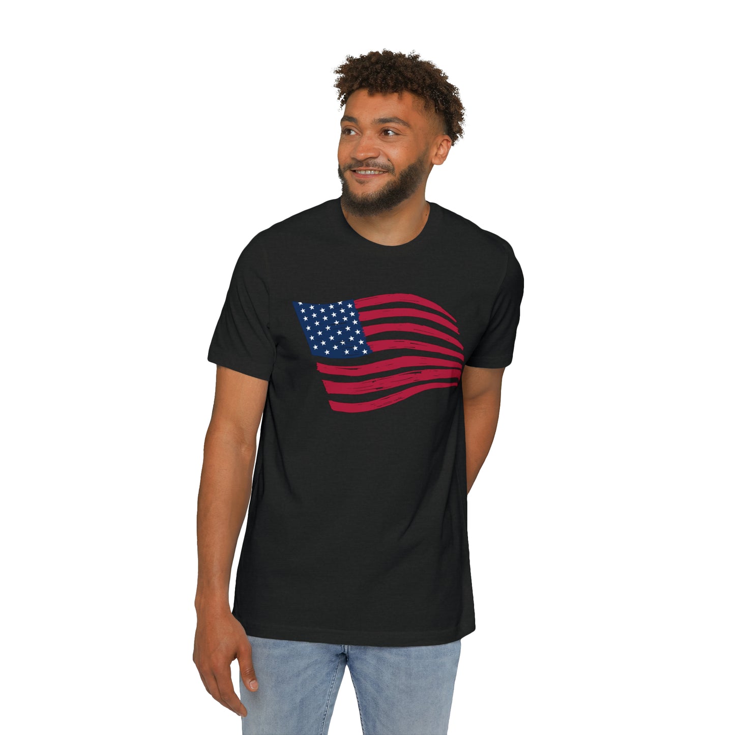 Wavy United States Flag T-Shirt | Made in USA