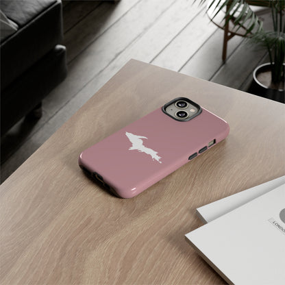 Michigan Upper Peninsula Tough Phone Case (Cherry Blossom Pink w/ UP Outline) | Apple iPhone