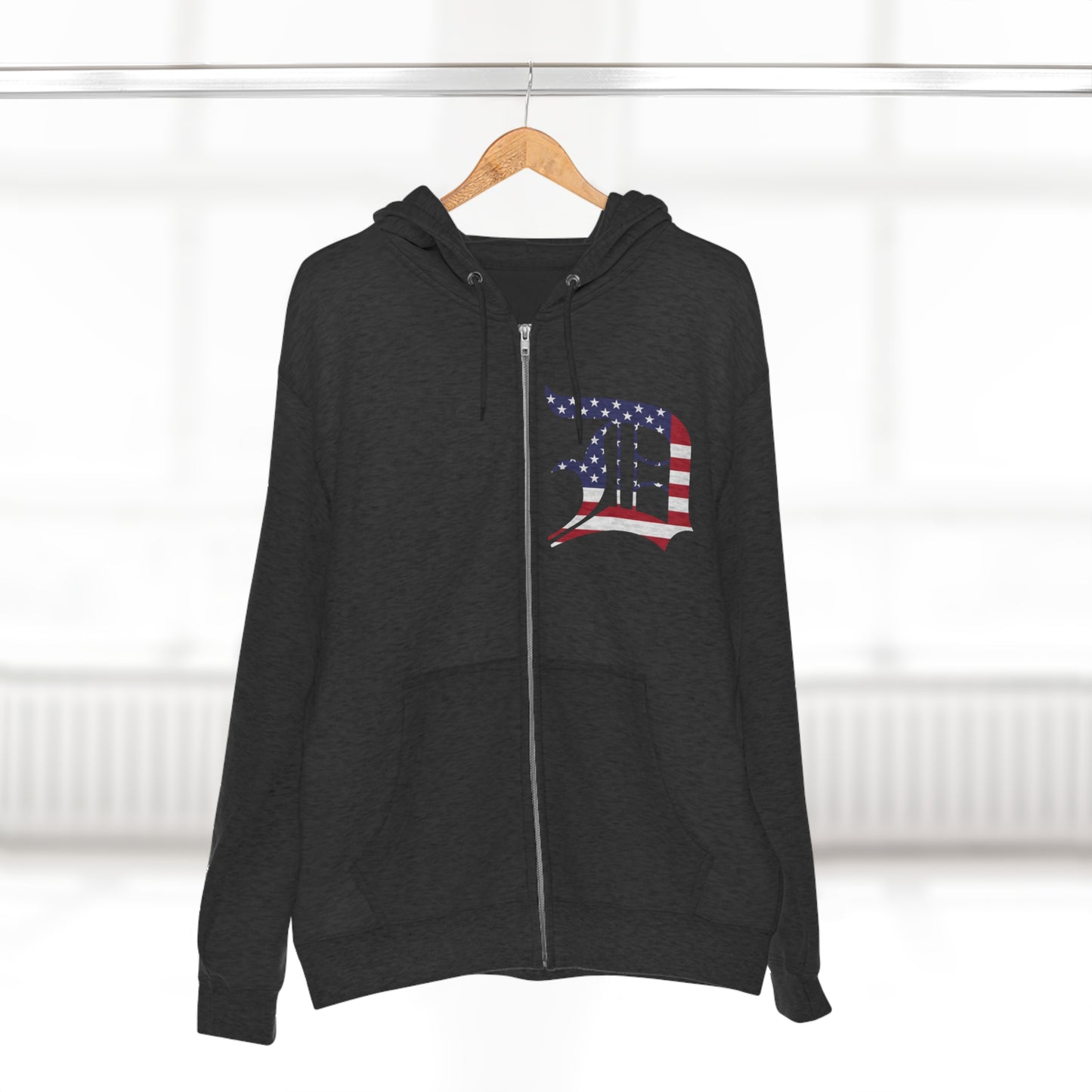 Detroit 'Old English D' Hoodie (Patriotic Edition) | Unisex Full Zip