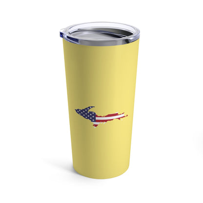 Michigan Upper Peninsula Tumbler (w/ UP USA Flag) | Cherry Yellow - 20oz