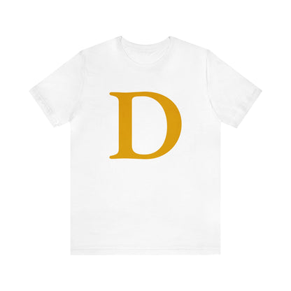 Detroit 'Old French D' T-Shirt (Gold Full Body Outline) | Unisex Standard Fit