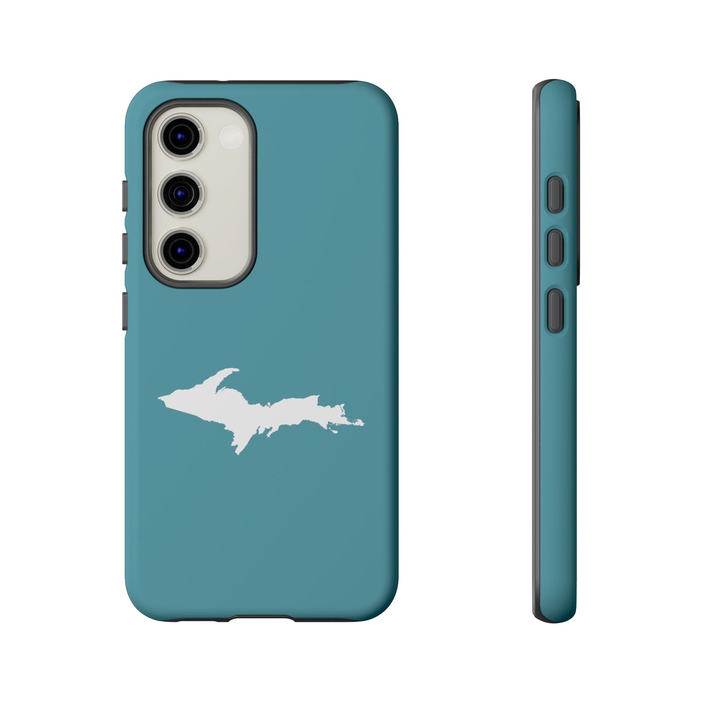 Michigan Upper Peninsula Tough Phone Case (Huron Blue w/ UP Outline) | Samsung & Pixel Android